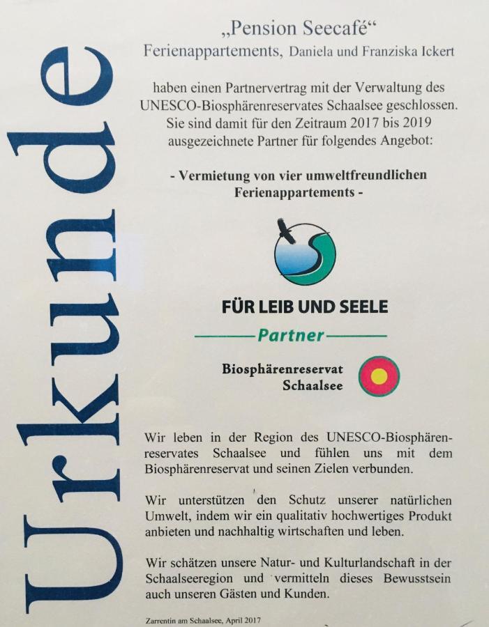Pension Seecafe Zarrentin am Schaalsee Zewnętrze zdjęcie